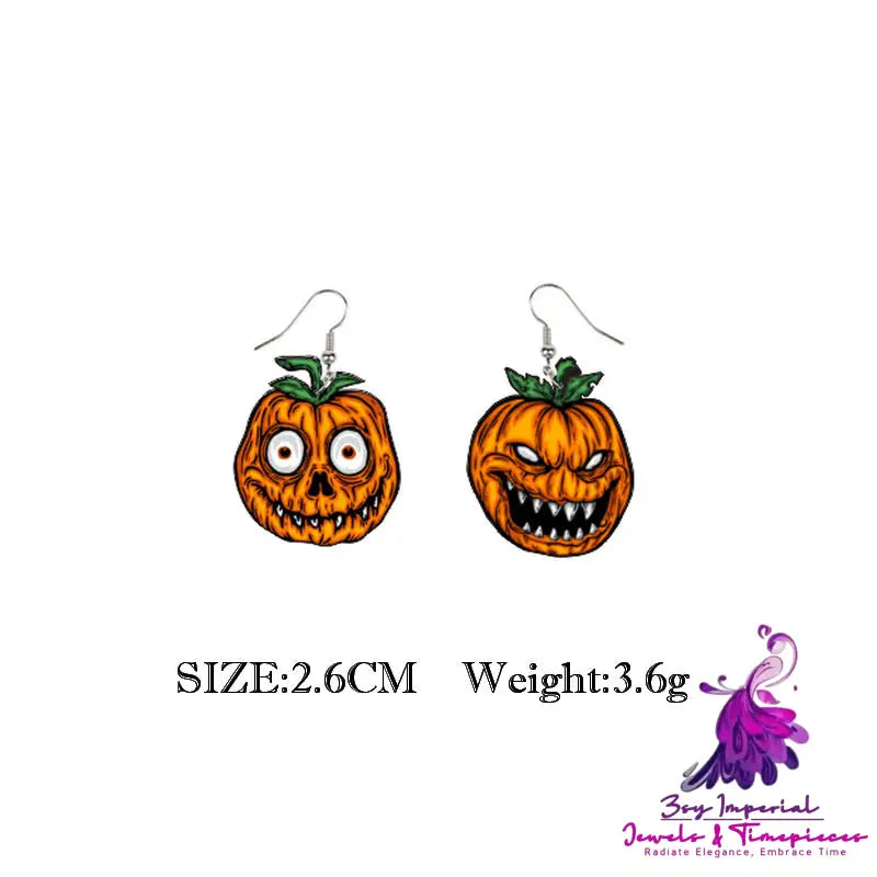 Halloween Earrings Smiley Pumpkin Earrings