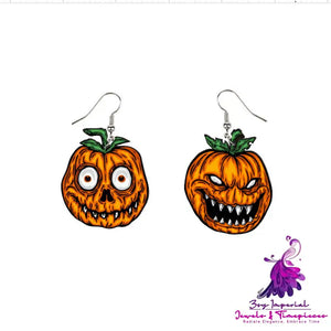 Halloween Earrings Smiley Pumpkin Earrings