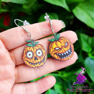 Halloween Earrings Smiley Pumpkin Earrings