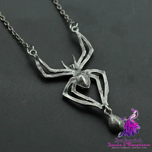 Vintage Spider Diamond Pendant Necklace