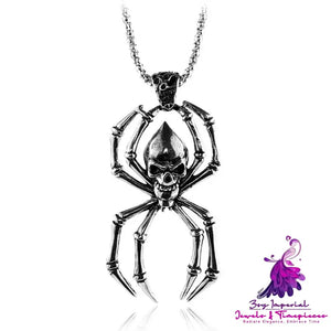 Vintage Spider Diamond Pendant Necklace