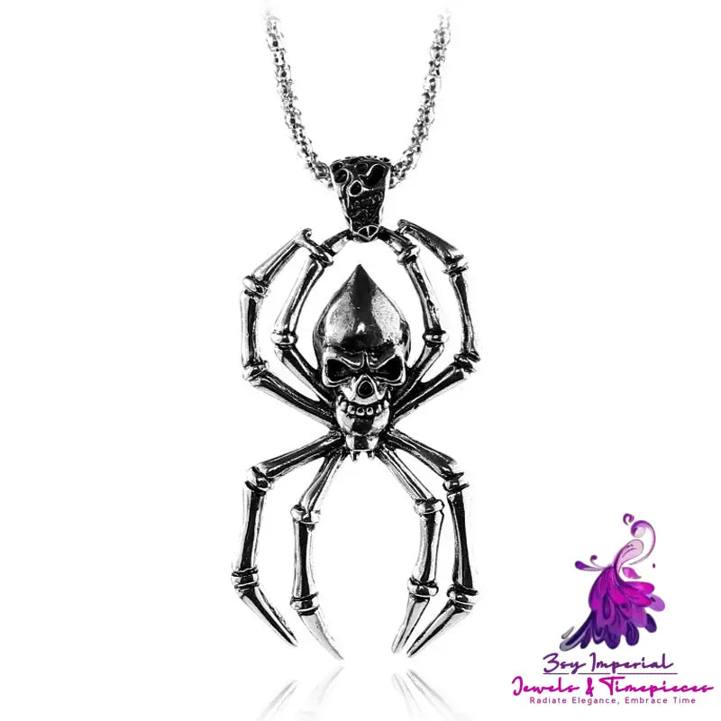 Vintage Spider Diamond Pendant Necklace