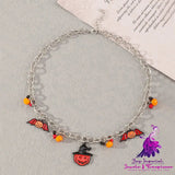 Lips Pumpkin Halloween Necklace