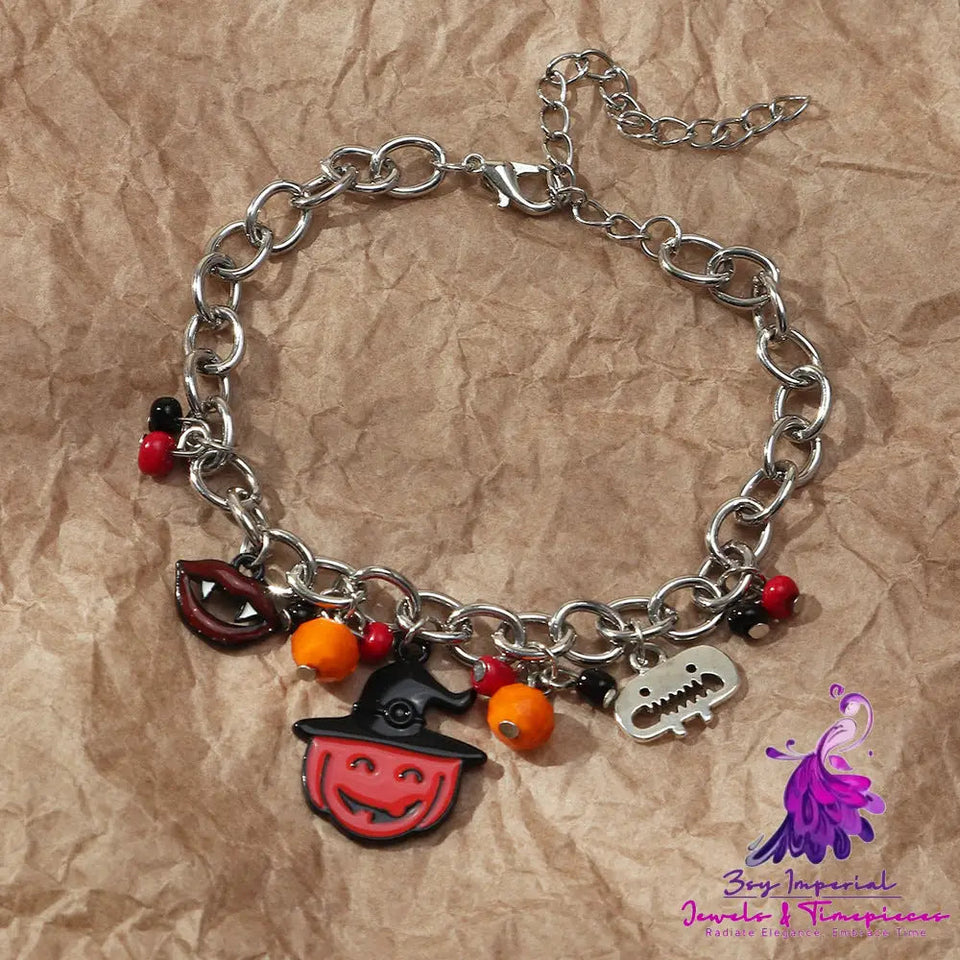 Lips Pumpkin Halloween Necklace