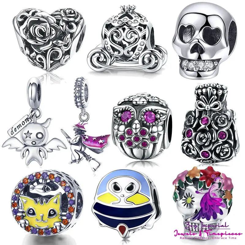 Halloween New Magic Witch S925 Silver Pendant