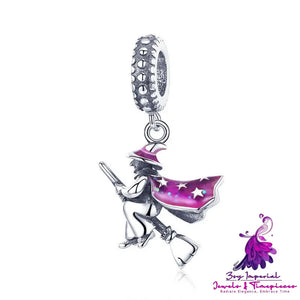 Halloween New Magic Witch S925 Silver Pendant