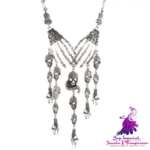 Punk Retro Exaggerated Ghost Hand Necklace