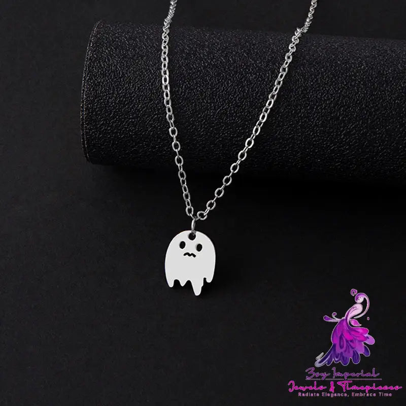 Gothic Ghost Spider Necklace