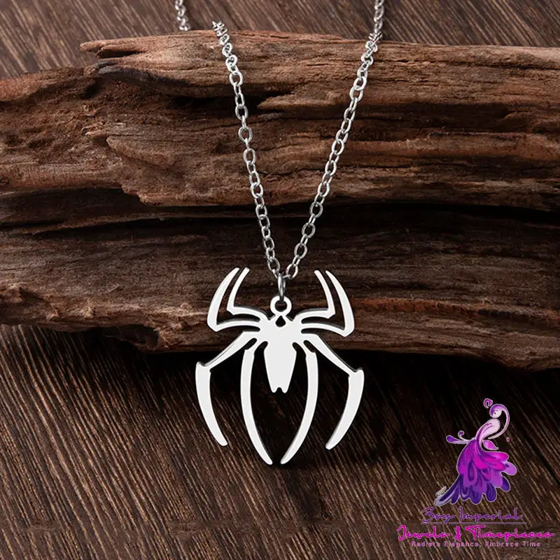 Gothic Ghost Spider Necklace