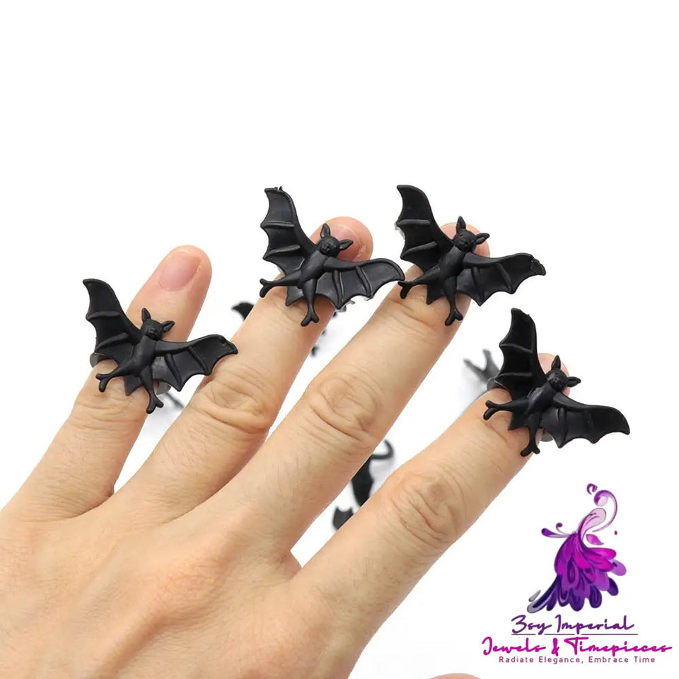 Simulation Vampire Black Bat Ring Halloween Toy Set