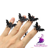 Simulation Vampire Black Bat Ring Halloween Toy Set