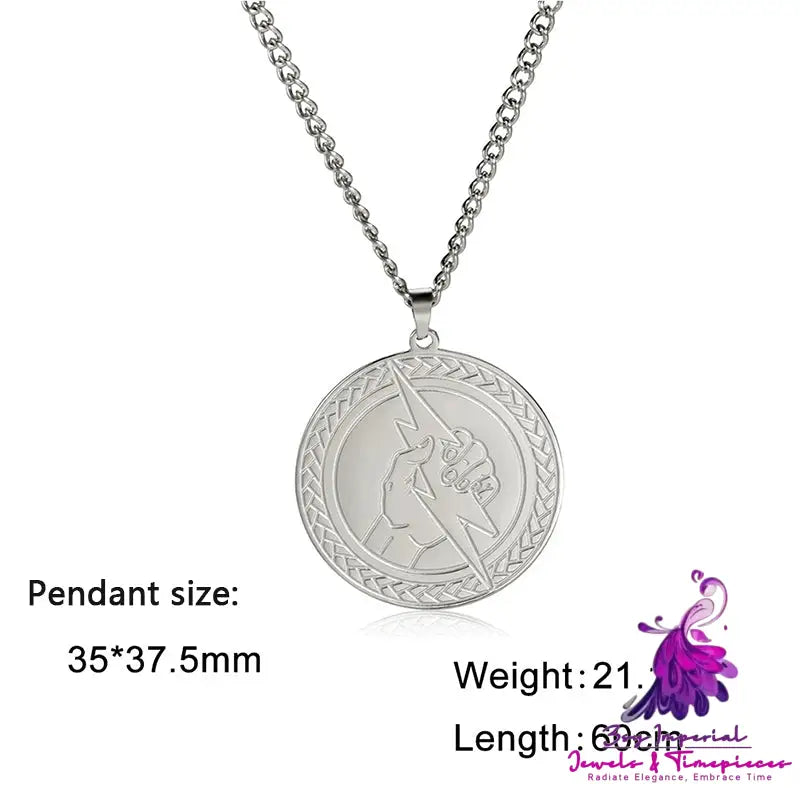 Retro Lightning Pendant Necklace