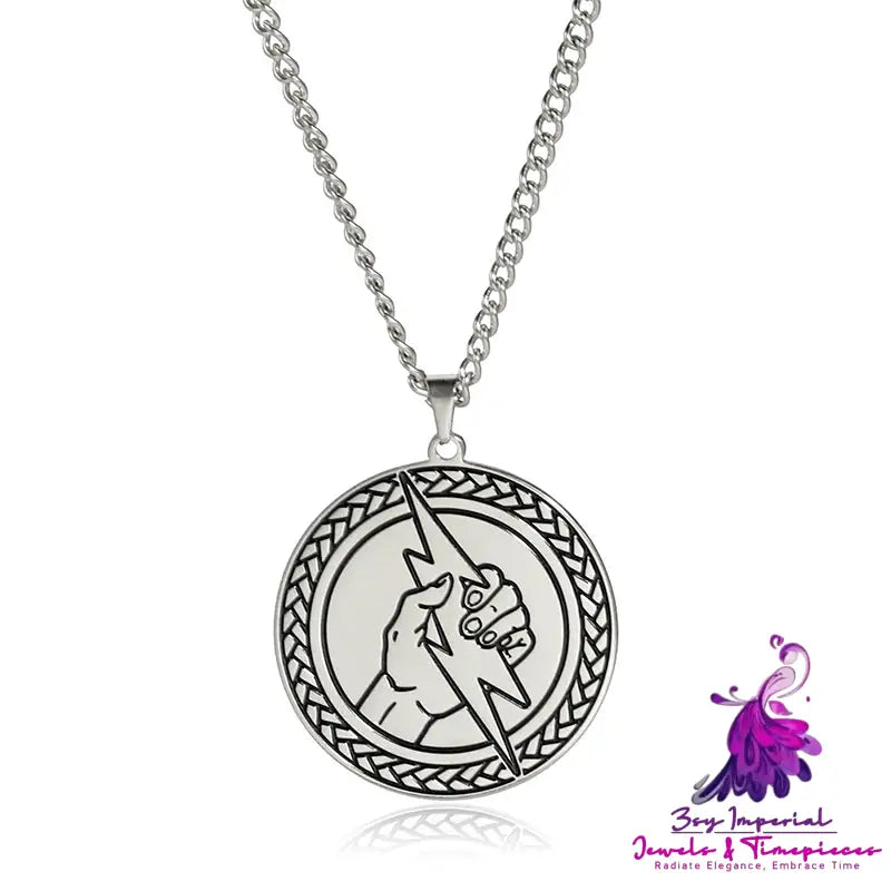 Retro Lightning Pendant Necklace