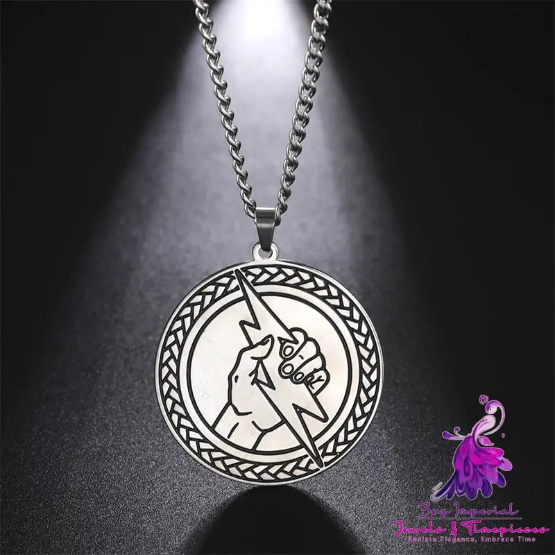 Retro Lightning Pendant Necklace