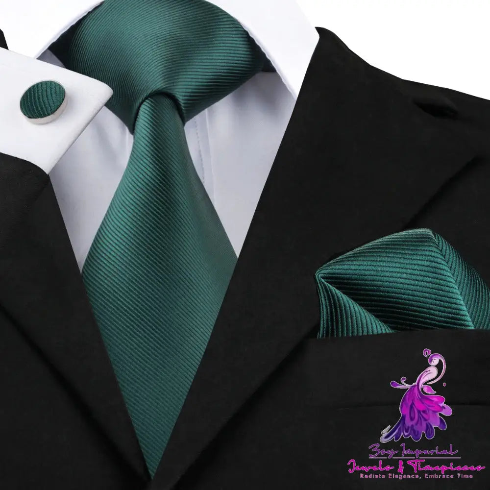 Solid Silk Neck Tie Set