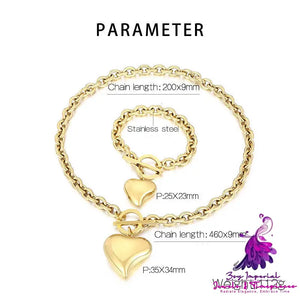 Heart OT Buckle Jewelry Set