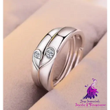 Silver Heart Diamond Wedding Ring