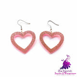 Retro Leopard Print Heart Earrings