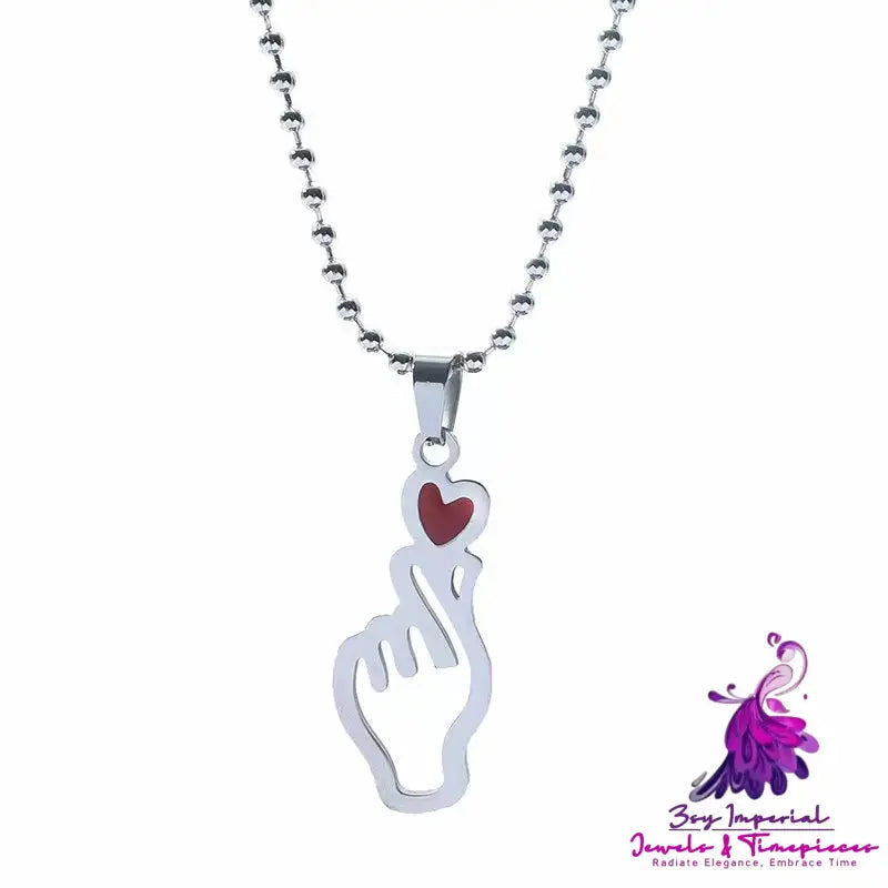 Hollow Palm Pendant Than Heart Men’s Necklace