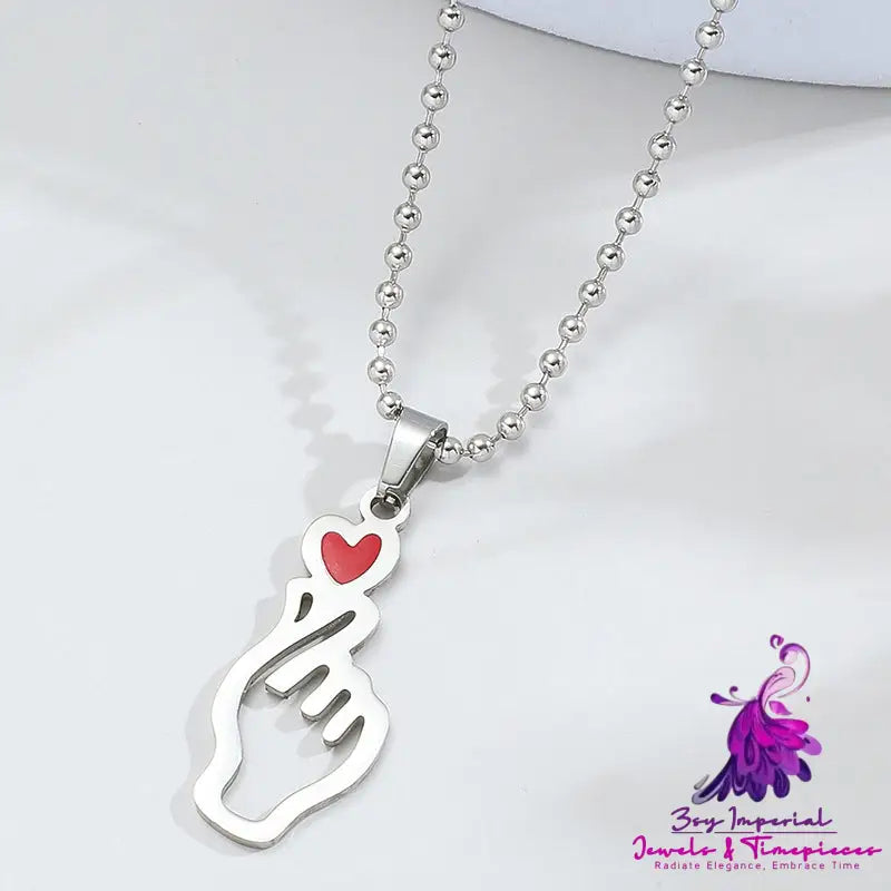 Hollow Palm Pendant Than Heart Men’s Necklace