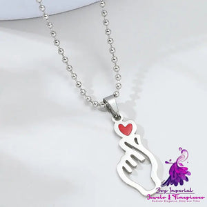 Hollow Palm Pendant Than Heart Men’s Necklace