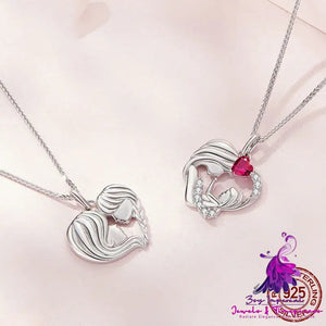 S925 Mother And Daughter Heart Affection Light Luxury