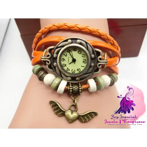 Vintage Flying Heart Bracelet Watch