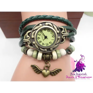 Vintage Flying Heart Bracelet Watch