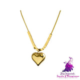 Women’s Square Titanium Steel Heart Necklace