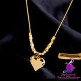 Women’s Square Titanium Steel Heart Necklace