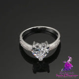 Heart-shaped Zircon Diamond Ring