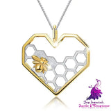 Bee Heart Shaped Sterling Silver