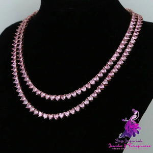 Heart-shaped Zircon Tennis Chain