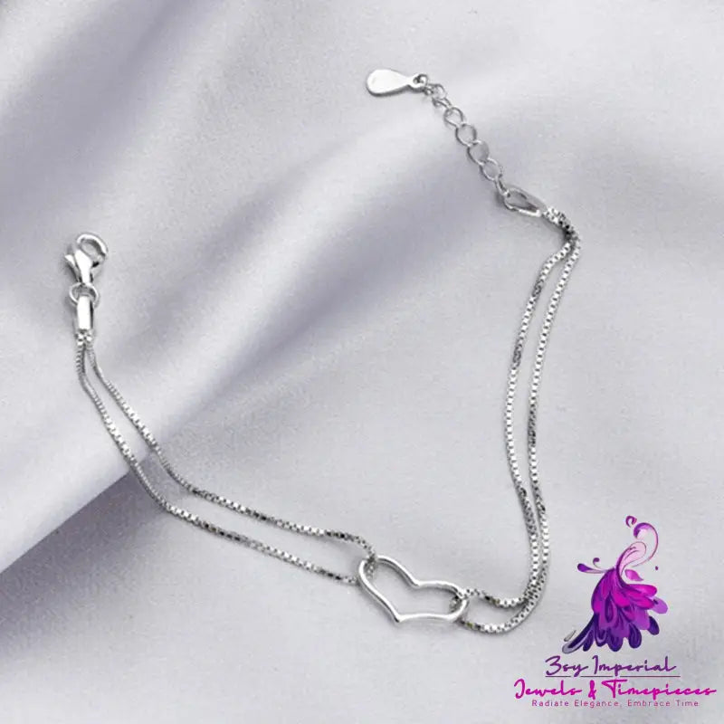 Heart-shaped Silver Bracelet