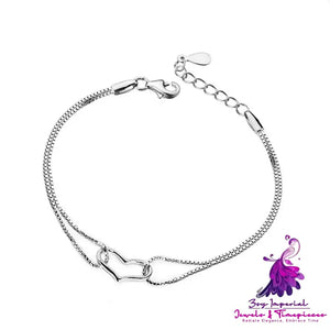 Heart-shaped Silver Bracelet