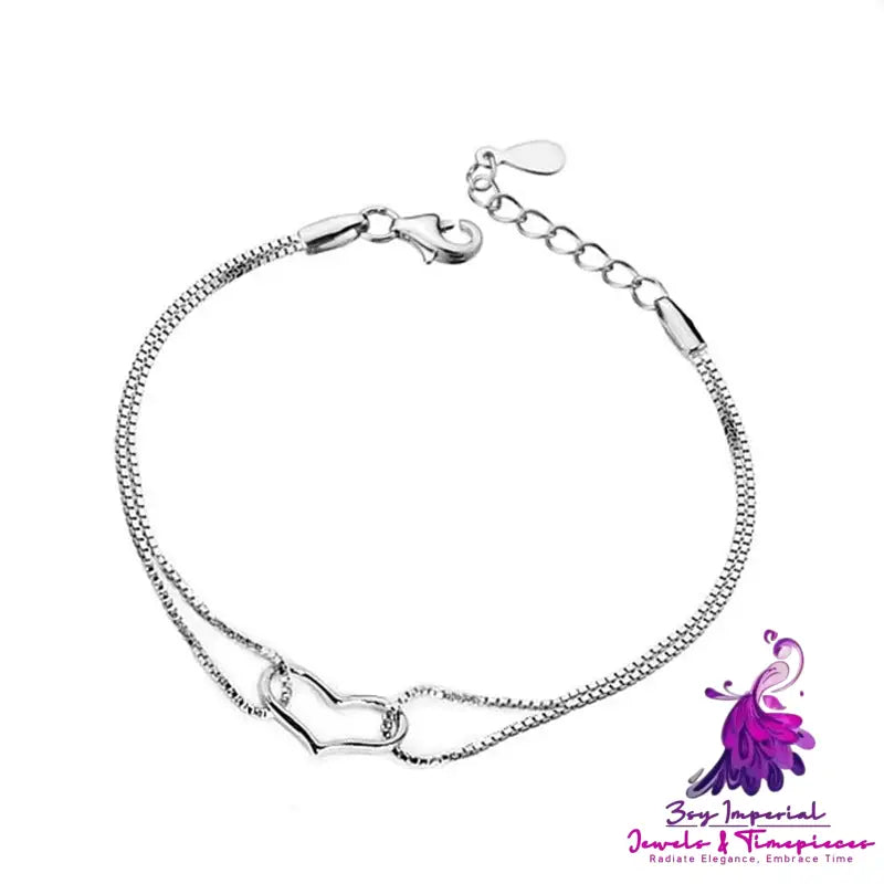 Heart-shaped Silver Bracelet