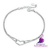 Heart-shaped Silver Bracelet