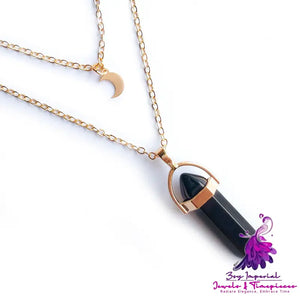 Moon Hexagonal Column Necklace