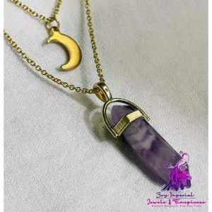 Moon Hexagonal Column Necklace