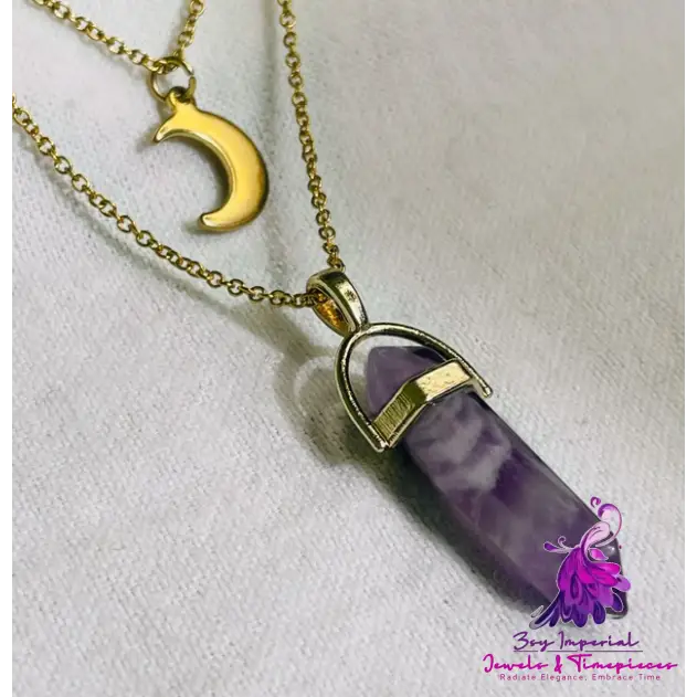 Moon Hexagonal Column Necklace