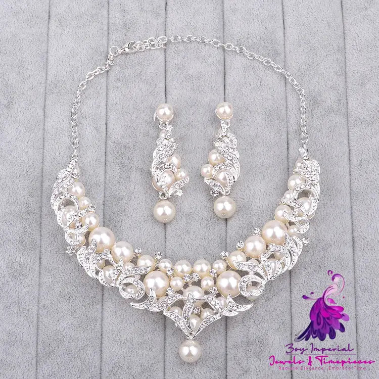 High-End Pearl Necklace Pendant Set