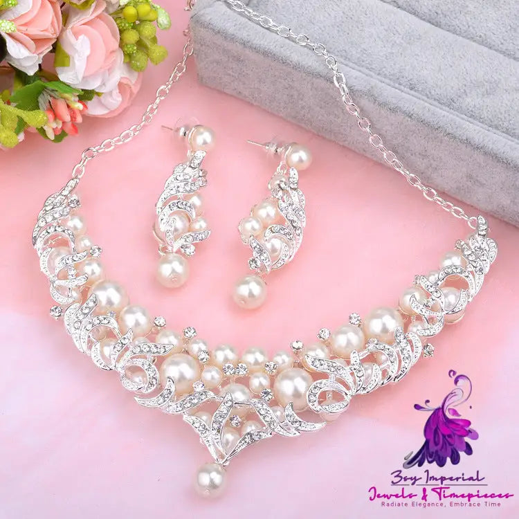 High-End Pearl Necklace Pendant Set