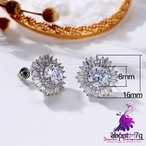 High-end Luxury Rhinestone Snowflake Earrings