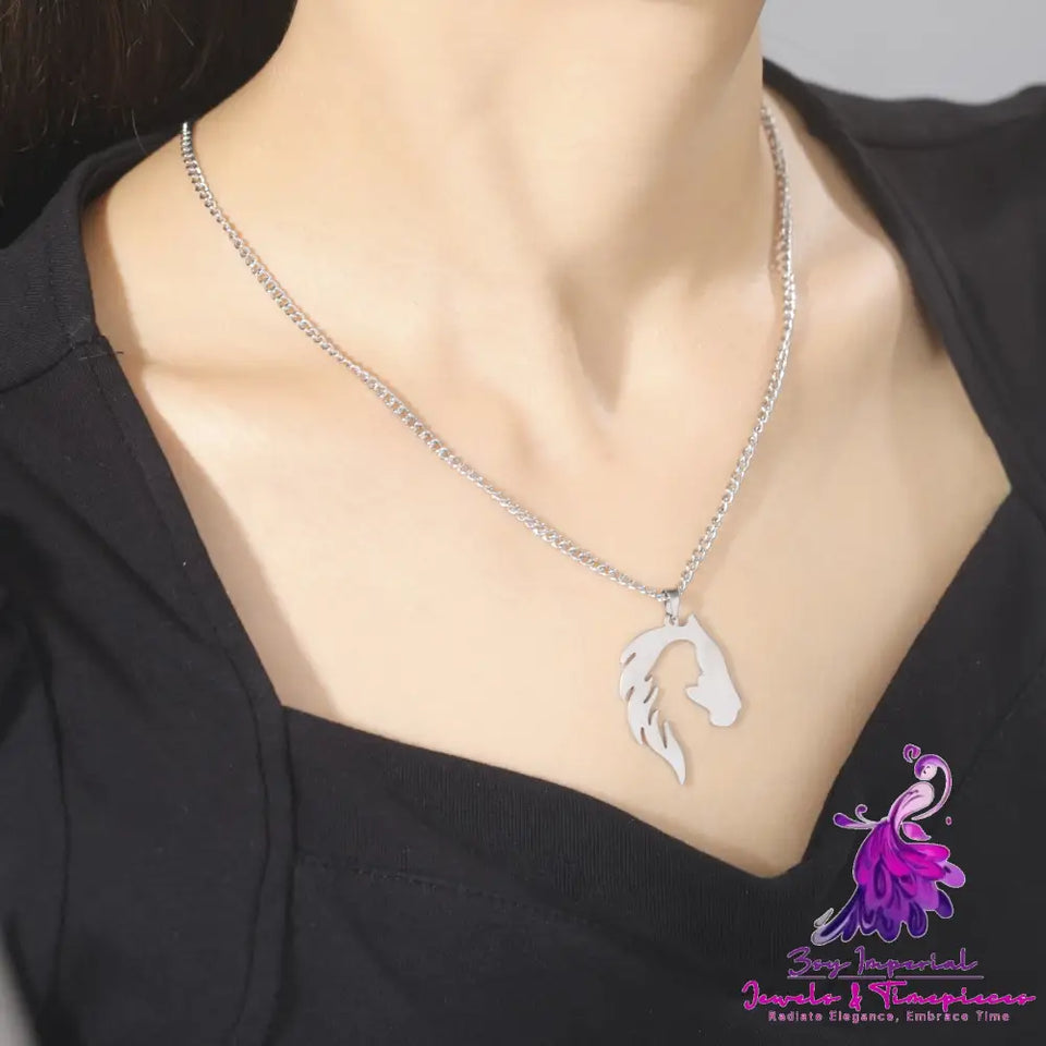 Horse Head Silhouette Necklace