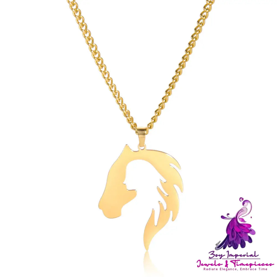 Horse Head Silhouette Necklace