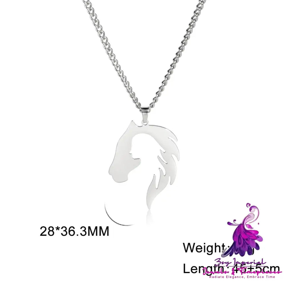 Horse Head Silhouette Necklace