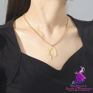 Horse Head Silhouette Necklace