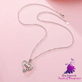 Hollow-out Two-color Love Footprints Necklace