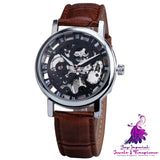 Retro Roman Style Hollow-out Mechanical Men’s Watch