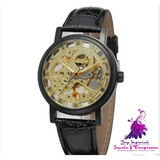 Retro Roman Style Hollow-out Mechanical Men’s Watch